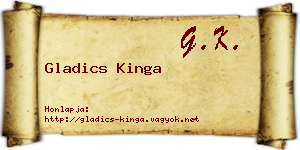 Gladics Kinga névjegykártya