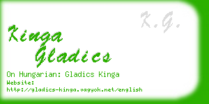 kinga gladics business card